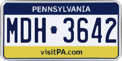 PA license plate MDH3642