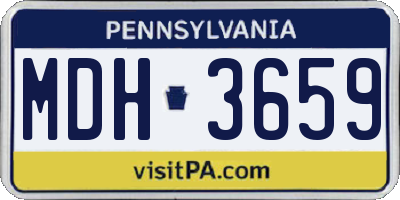 PA license plate MDH3659