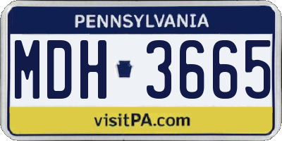 PA license plate MDH3665