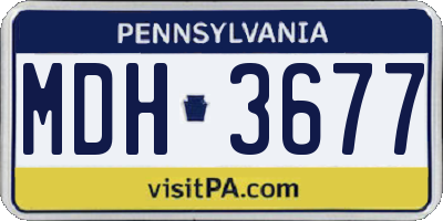 PA license plate MDH3677