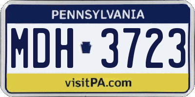 PA license plate MDH3723