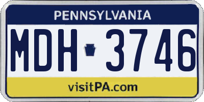 PA license plate MDH3746