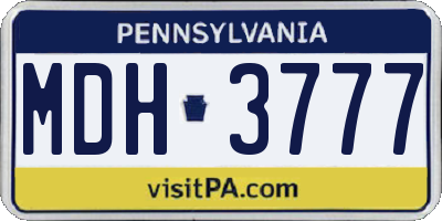 PA license plate MDH3777