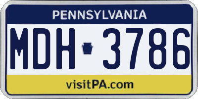 PA license plate MDH3786