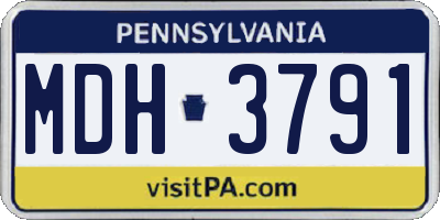 PA license plate MDH3791