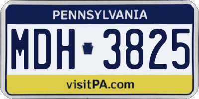 PA license plate MDH3825