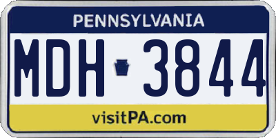 PA license plate MDH3844