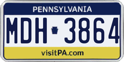 PA license plate MDH3864