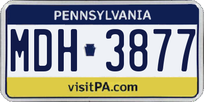 PA license plate MDH3877