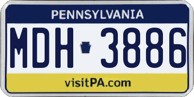 PA license plate MDH3886
