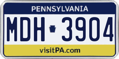 PA license plate MDH3904