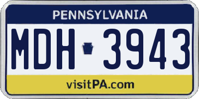 PA license plate MDH3943