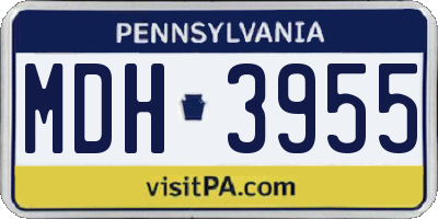 PA license plate MDH3955