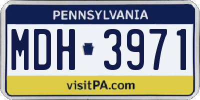 PA license plate MDH3971