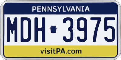 PA license plate MDH3975