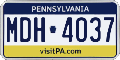 PA license plate MDH4037