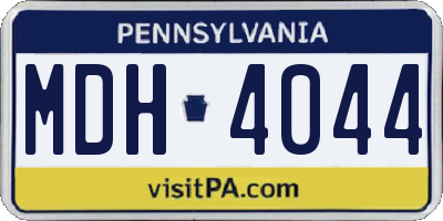 PA license plate MDH4044