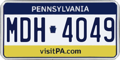 PA license plate MDH4049