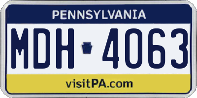 PA license plate MDH4063