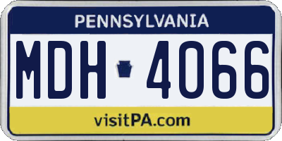 PA license plate MDH4066