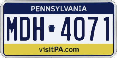 PA license plate MDH4071