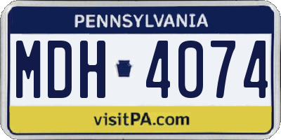 PA license plate MDH4074