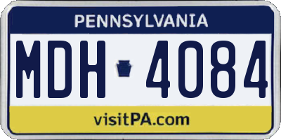 PA license plate MDH4084