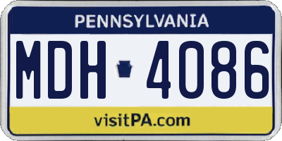 PA license plate MDH4086