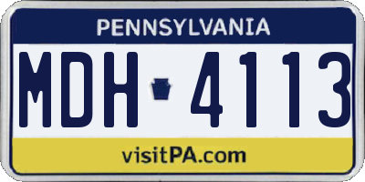 PA license plate MDH4113