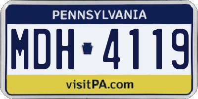 PA license plate MDH4119