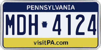 PA license plate MDH4124