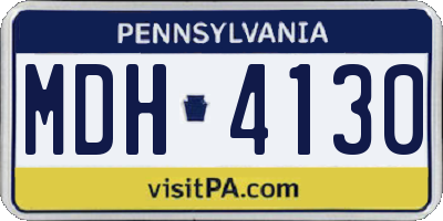 PA license plate MDH4130