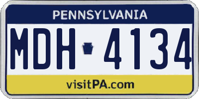 PA license plate MDH4134