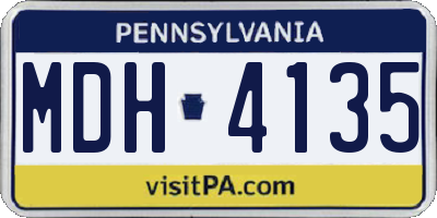 PA license plate MDH4135