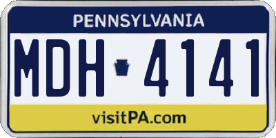 PA license plate MDH4141