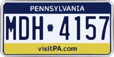 PA license plate MDH4157