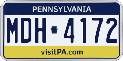 PA license plate MDH4172