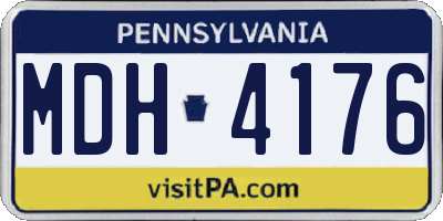 PA license plate MDH4176