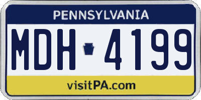 PA license plate MDH4199