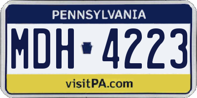 PA license plate MDH4223