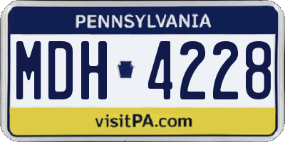 PA license plate MDH4228