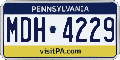 PA license plate MDH4229