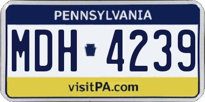 PA license plate MDH4239