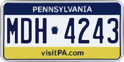 PA license plate MDH4243