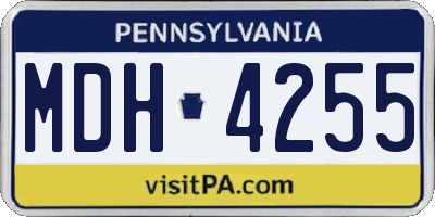PA license plate MDH4255