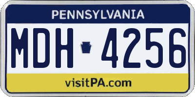 PA license plate MDH4256