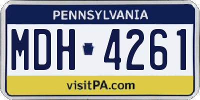 PA license plate MDH4261