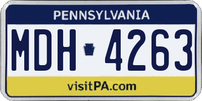 PA license plate MDH4263