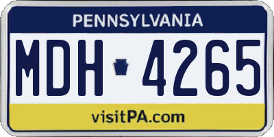 PA license plate MDH4265