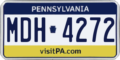 PA license plate MDH4272